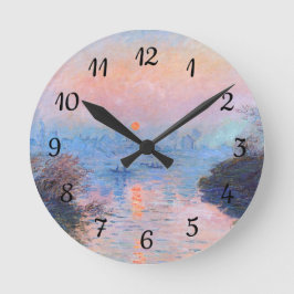 Reloj Redondo Mediano Atardecer en el Sena Claude Monet