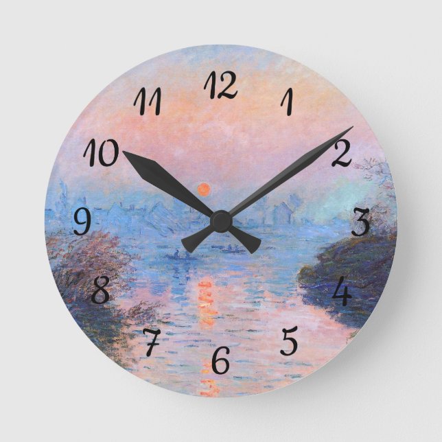 Reloj Redondo Mediano Atardecer en el Sena Claude Monet (Anverso)