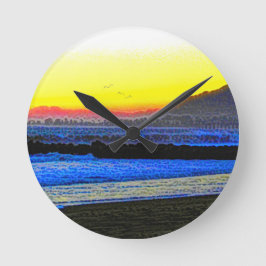 Reloj Redondo Mediano Atardecer Místico 