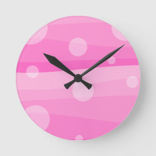 Reloj Redondo Mediano Atardecer rosado arte abstracto