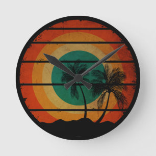 Reloj Redondo Mediano atardecer vintage