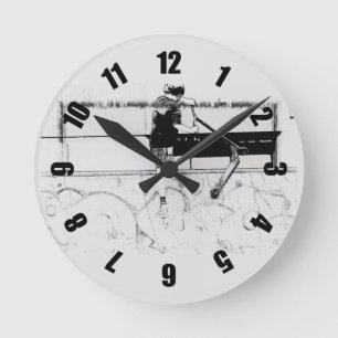 Reloj Redondo Mediano Aterrizarlo - Stunt Scooter Rider