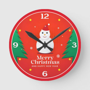 Reloj Redondo Mediano Atlas Espacio Navidad Humor Retro 2025