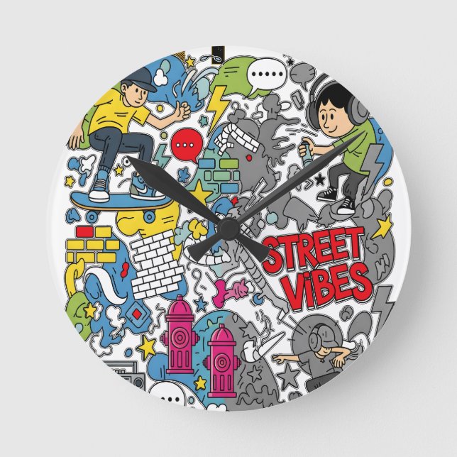 Reloj Redondo Mediano Atmósfera callejera (Anverso)
