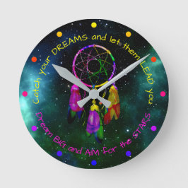 Reloj Redondo Mediano Atrapa tus sueños atrapasueños Boho Chic
