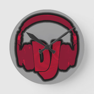 Reloj Redondo Mediano auriculares con DJ de música