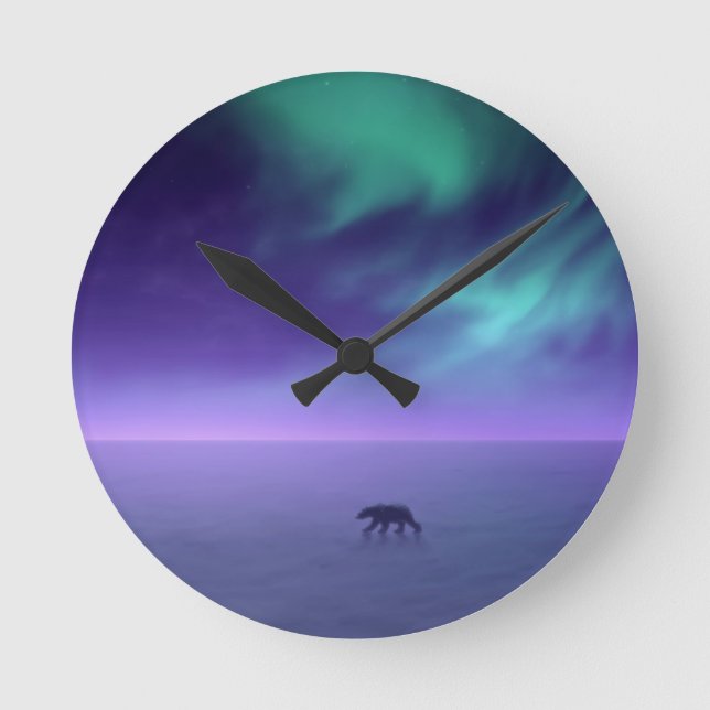 Reloj Redondo Mediano Aurora boreal (Anverso)