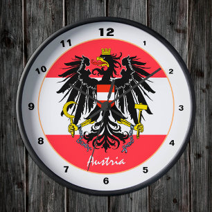 Reloj Redondo Mediano Austrian Flag, Eagle & Austria fashion /design