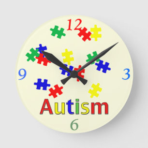 Reloj Redondo Mediano Autismo Cuello de pared medio