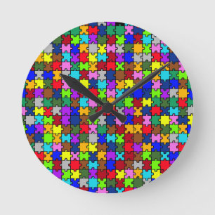 Reloj Redondo Mediano Autistic Jigsaw