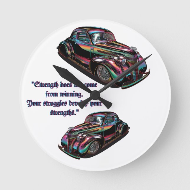 Reloj Redondo Mediano Auto muscular clásico (Anverso)