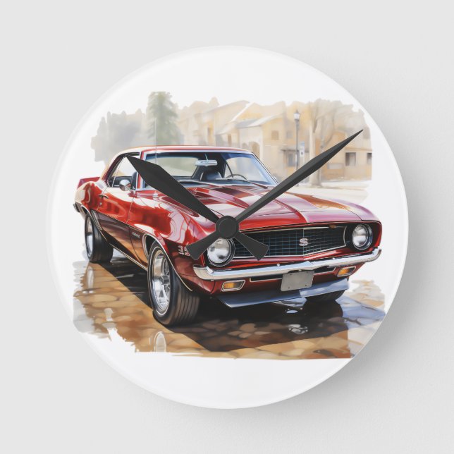 Reloj Redondo Mediano Auto muscular clásico (Anverso)