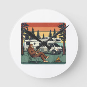 Reloj Redondo Mediano Autocaravana de Camping Vintage Aventura Bigfoot