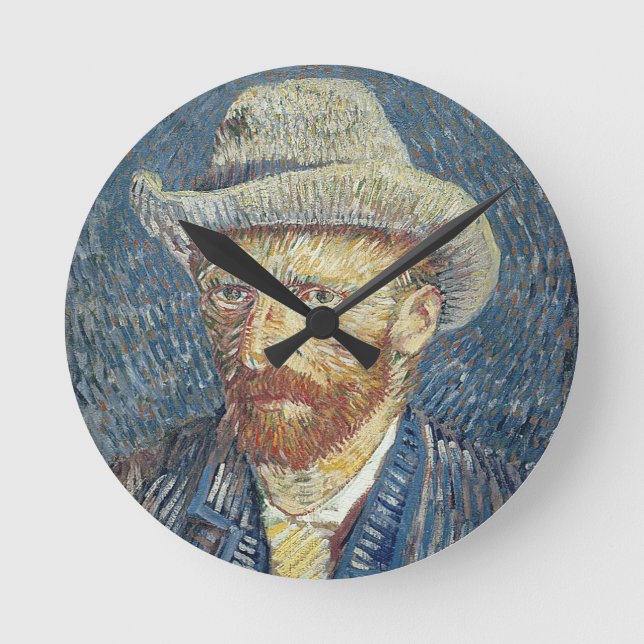Reloj Redondo Mediano Autorretrato de Vincent van Gogh el | con el (Anverso)
