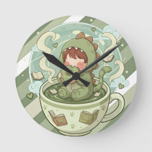 Reloj Redondo Mediano Aventura de taza de Dino