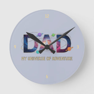 Reloj Redondo Mediano Aventura del Universo del Papá Galáctico