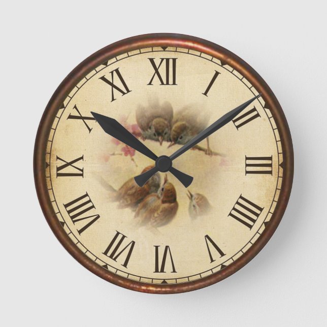 Reloj Redondo Mediano Aves de cosecha (Anverso)