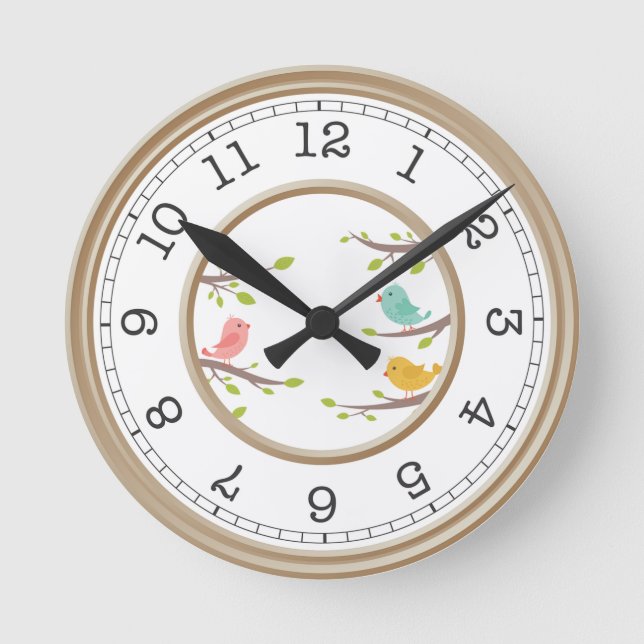 Reloj Redondo Mediano Aves dultas (Anverso)