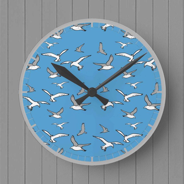 Reloj Redondo Mediano Aves - una bandada de gaviotas (Subido por el creador)