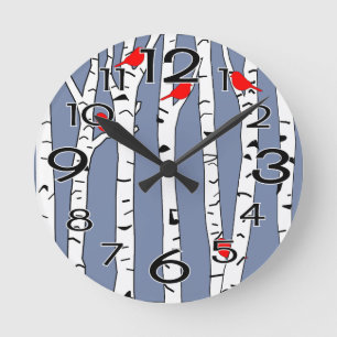 Reloj Redondo Mediano Aves y Aves