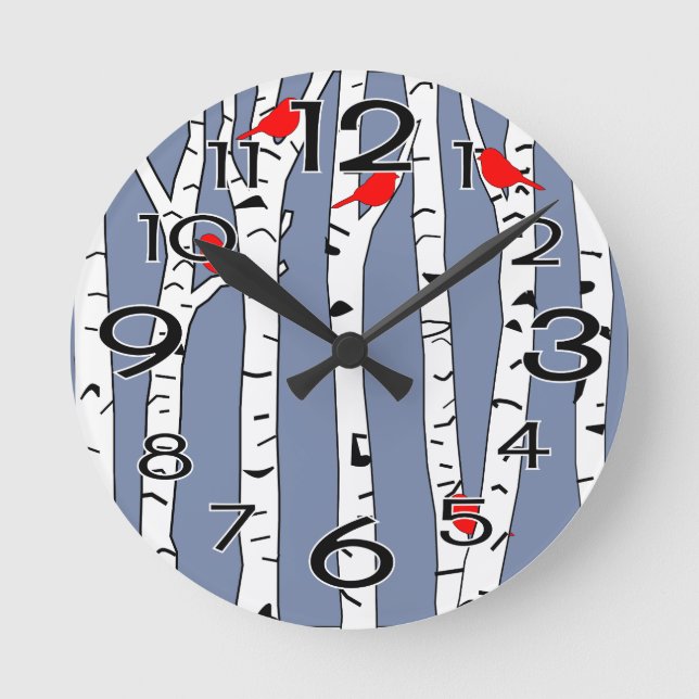 Reloj Redondo Mediano Aves y Aves (Anverso)