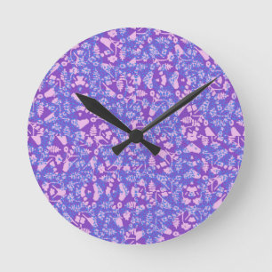 Reloj Redondo Mediano Aves Y Flores