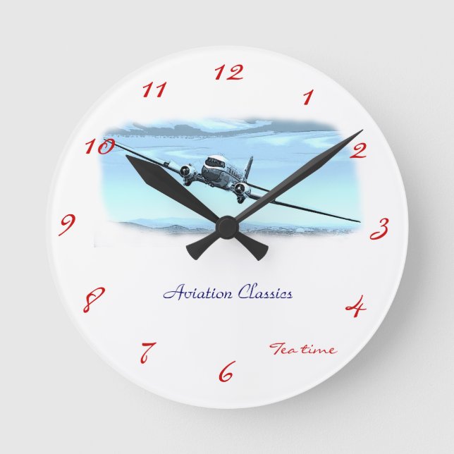 Reloj Redondo Mediano Aviation Classics (Anverso)