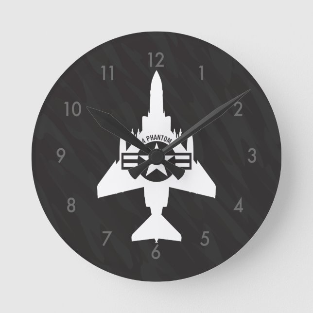 Reloj Redondo Mediano Avión militar de caza F-4 Phantom II (Anverso)