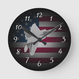 Reloj Redondo Mediano Avión militar de combate F-22