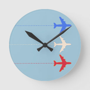 Reloj Redondo Mediano aviones de aerolíneas