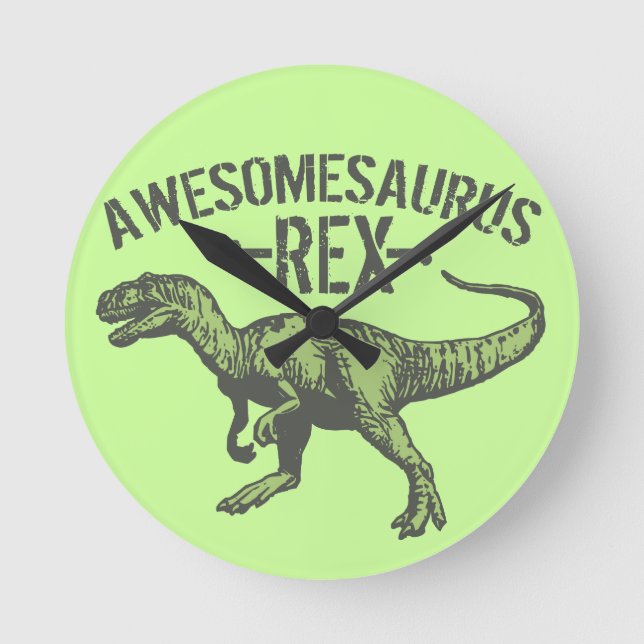 Reloj Redondo Mediano Awesomesaurus Rex (Anverso)