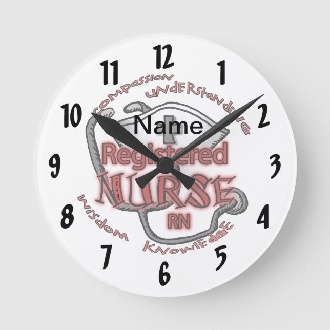 Reloj Redondo Mediano axioma de enfermería de RN (Anverso)