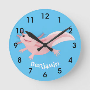 Reloj Redondo Mediano axolotl mojado