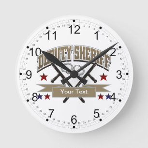Reloj Redondo Mediano Ayudante del sheriff personalizado