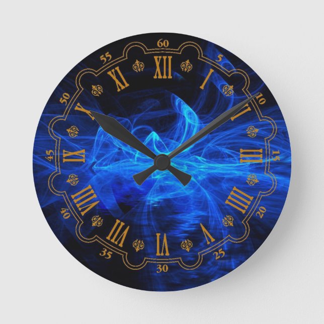 Reloj Redondo Mediano Azul (Anverso)