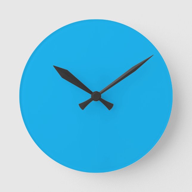 Reloj Redondo Mediano Azul Acuático (Anverso)