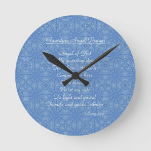 Reloj Redondo Mediano Azul de la oración Ángel Guardian 