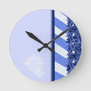 Reloj Redondo Mediano Azul del invierno