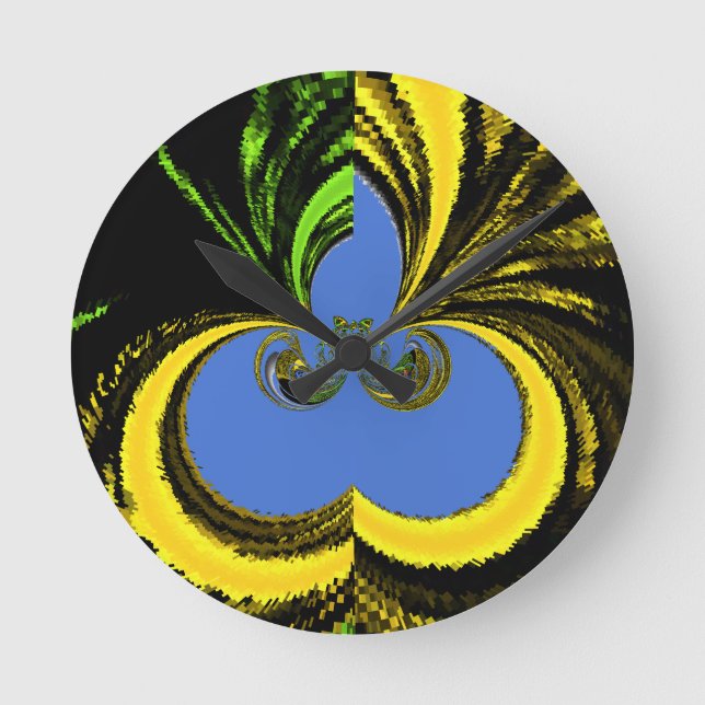 Reloj Redondo Mediano Azul dorado (Anverso)