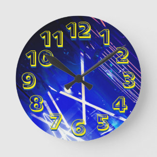 Reloj Redondo Mediano Azul Neon Rave de Punk electrónico Alistra