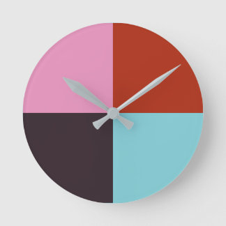 Reloj Redondo Mediano Azul rosa rojo de berenjena