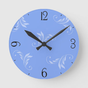 Reloj Redondo Mediano Azul sobre azul