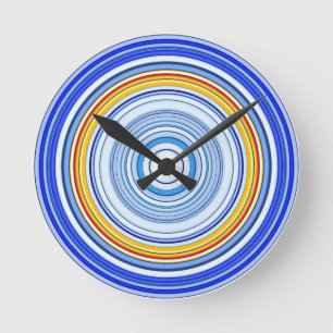 Reloj Redondo Mediano Azul y Amarillo