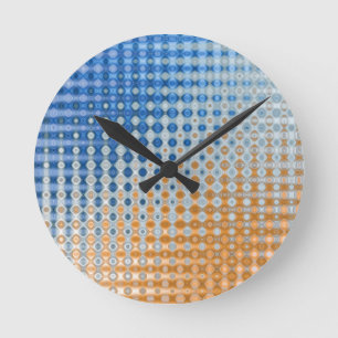 Reloj Redondo Mediano Azul y Naranja 