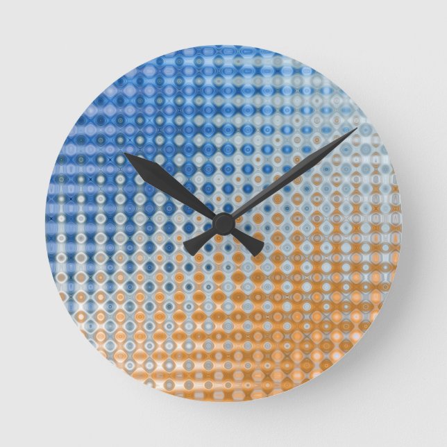 Reloj Redondo Mediano Azul y Naranja  (Anverso)