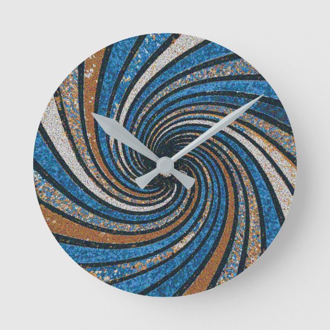 Reloj Redondo Mediano Azul y oro (Anverso)