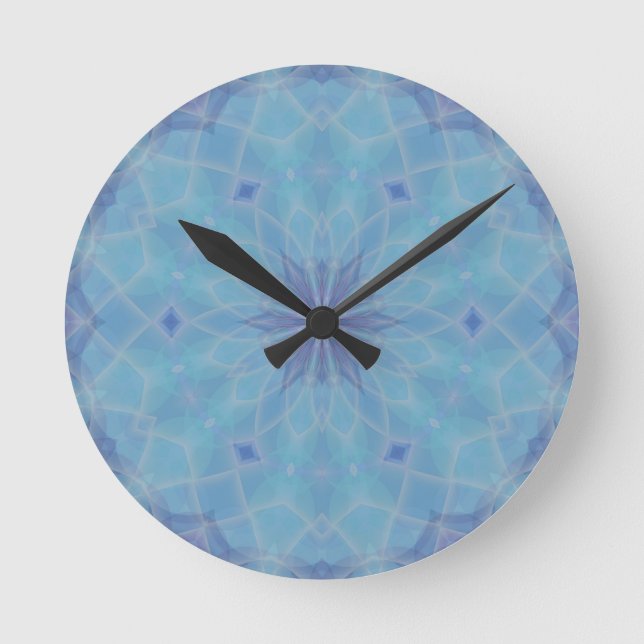 Reloj Redondo Mediano Azul y Turquesa (Anverso)