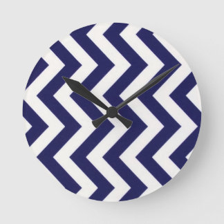 Reloj Redondo Mediano Azules marinos Chevron