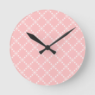 Reloj Redondo Mediano Baby Baby rosa mit weißen Blumen