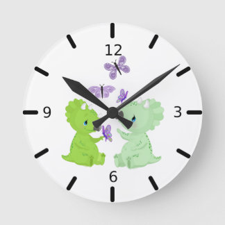 Reloj Redondo Mediano Baby Dinosaurs & Butterflies -
